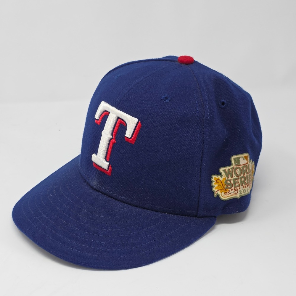 Texas Rangers 2011 World Series New Era 59FIFTY Side Patch Fitted Hat Blue 7 1/4